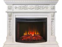 Электрокамин Estella 26 WT с очагом от RealFlame Evrika 25,5 LED, белый дуб с патиной