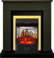 Электрокамин Bergen с очагом Majestic FX M Brass от Royal Flame, темная олива