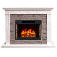 Электрокамин Basel с очагом Vision 23 EF LED FX Royal Flame, сланец серый и белый шпон