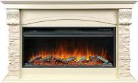 Электрокамин Dublin V42 SFT с очагом Royal Flame Vision 42 LOG LED, слоновая кость с патиной и сланец