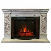 Электрокамин Diva 33 WT(g) с очагом от RealFlame FireSpace 33, белый дуб