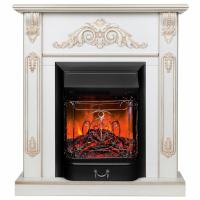 Электрокамин Anita WT с очагом от RealFlame Majestic Lux Black, белый дуб с патиной