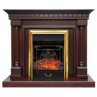 Электрокамин Dallas с очагом Majestic Brass FX, темный дуб Royal Flame