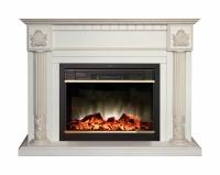 Электрокамин Imperia 26 WT с очагом от RealFlame Moonblaze Lux Bl/Br, белый дуб с золотой патиной