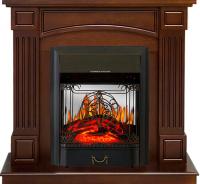 Электрокамин Boston с очагом Majestic FX M Black от Royal Flame, темный дуб