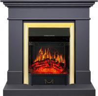 Электрокамин California SFT с очагом Majestic FX Brass Royal Flame, серый графит