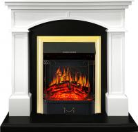 Электрокамин Langford с очагом Majestic FX Brass Royal Flame, белый