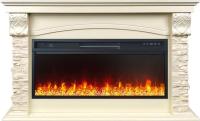 Электрокамин Dublin V42 SFT с очагом Royal Flame Vision 42 LED, слоновая кость с патиной и сланец
