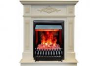Электрокамин Lilian WT с очагом от RealFlame Oregan 3D, беленый дуб