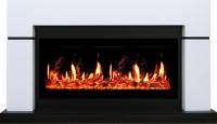 Электрокамин Lindos с очагом 5D V-ART 40 Royal Flame, белый
