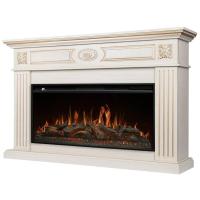 Электрокамин Siena с очагом Royal Thermo RTFP/P-Aurora 40LS, слоновая кость с золотой патиной