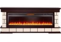 Электрокамин Shateau 60 с очагом от Royal Flame Vision 60, темный дуб и белый кирпич