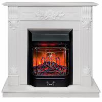 Электрокамин Ottawa WT с очагом от RealFlame Majestic Lux Black, белое золото