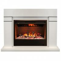 Электрокамин Lindelse 26 WT с очагом от RealFlame Helios 26 3D, белый