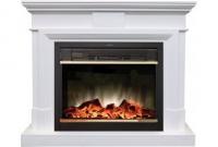 Электрокамин Marco 26 WT с очагом от RealFlame Moonblaze Lux, белый