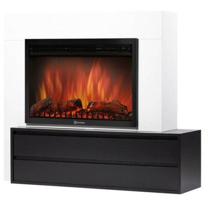 Электрокамин Combi с очагом Electrolux EFP/P - 3020LS N, белый с черным