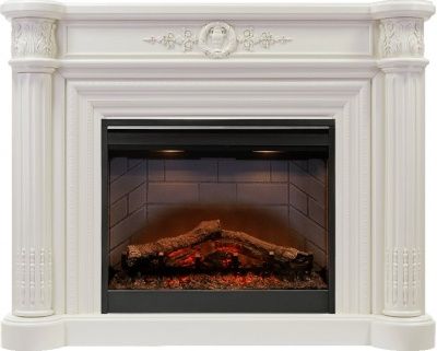 Электрокамин Manor с очагом Symphony DF2608 Dimplex, белый дуб
