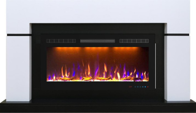 Электрокамин Lindos с очагом Crystal 36 RF Royal Flame, белый