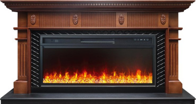Электрокамин Carlyle с очагом Vision 42 LED Royal Flame, орех