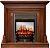 Электрокамин Bradford очагом Fobos FX M Black Gold Flame, темный дуб